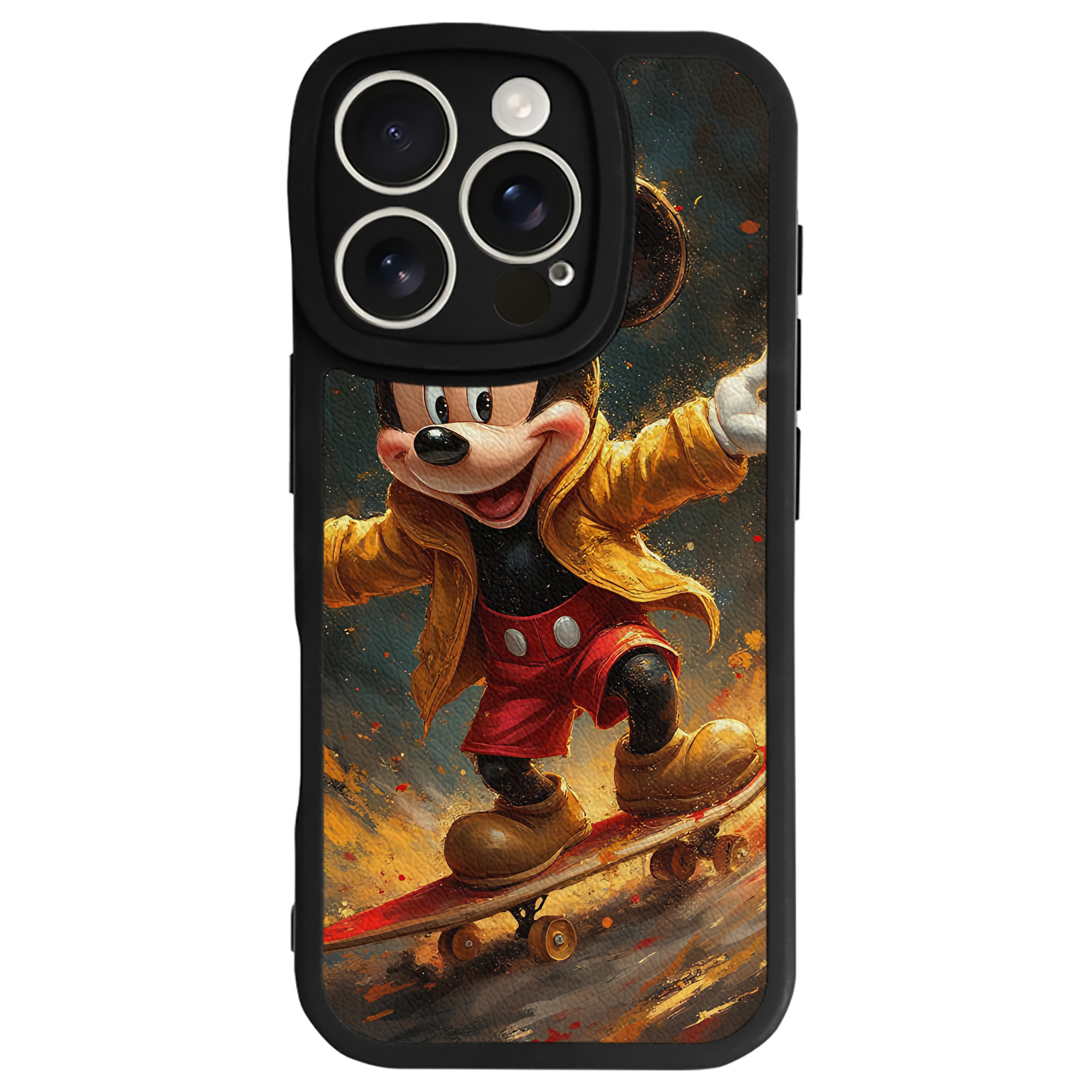 （画像用） ミッキーマウス Mickey Mouse 【iPhone 16シリーズ対応】シリコンスマホケース（レザー調） 材質：シリコン